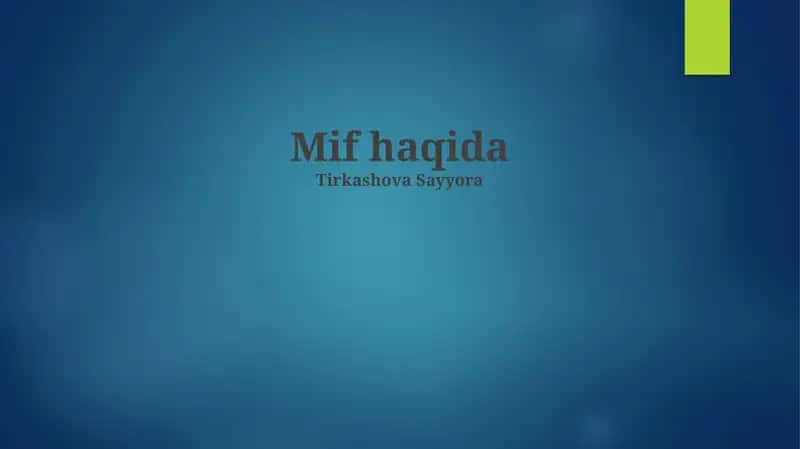 Mif haqida