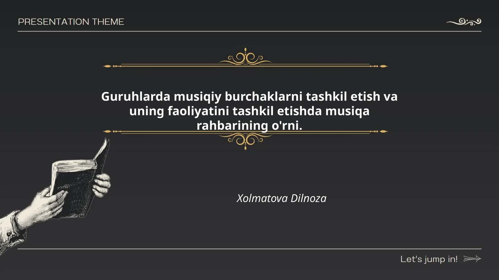 Guruhlarda musiqiy burchaklarni tashkil etish va uning faoliyatini tashkil etishda musiqa rahbarining o'rni