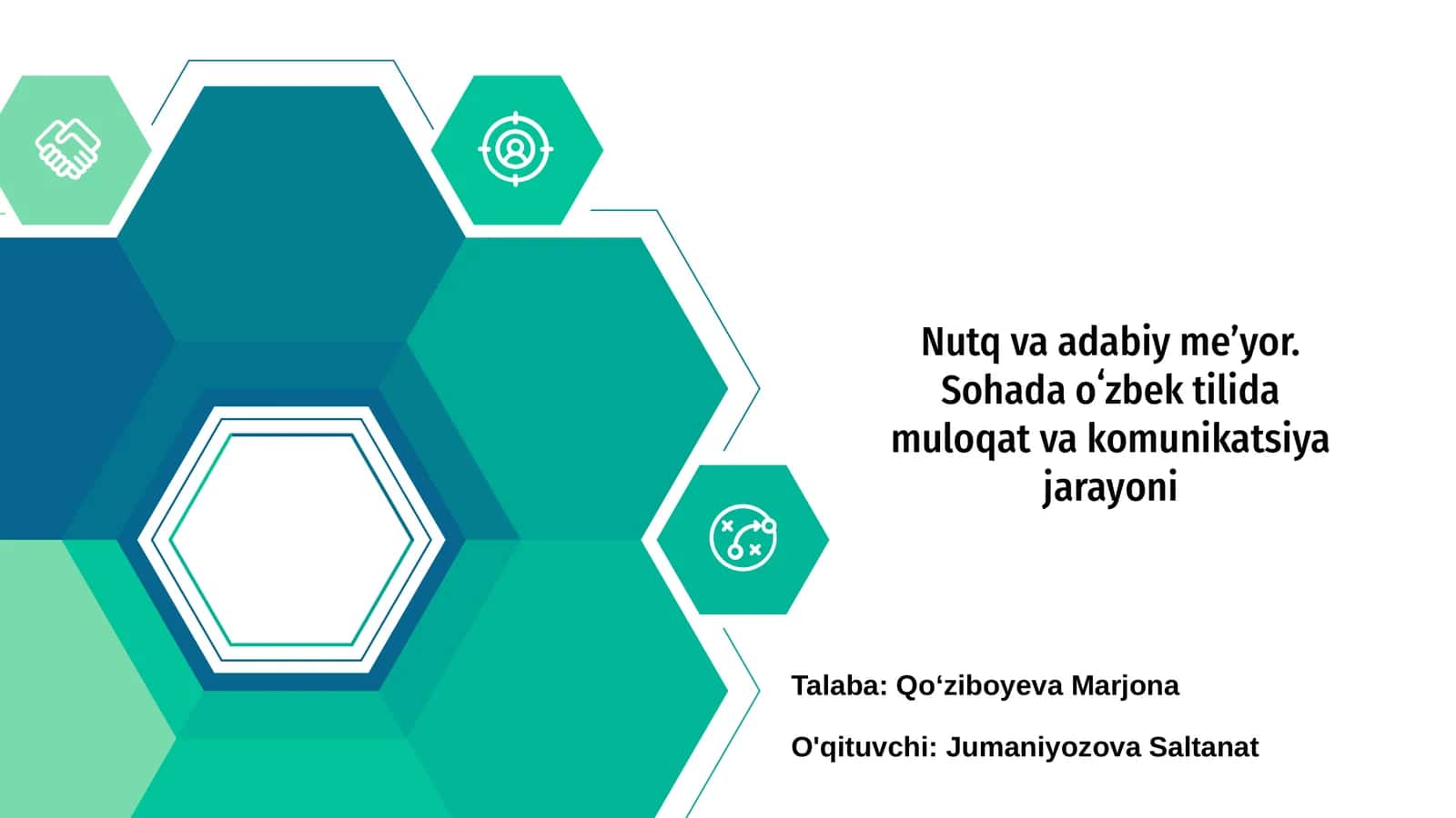 Nutq va adabiy me’yor. Sohada oʻzbek tilida muloqat va komunikatsiya jarayoni