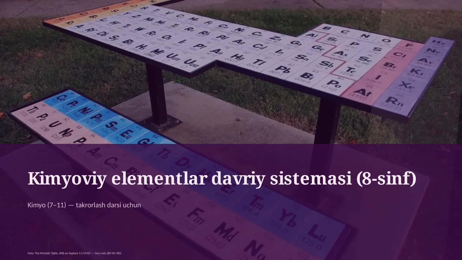 Kimyoviy elementlar davriy sistemasi (8-sinf)