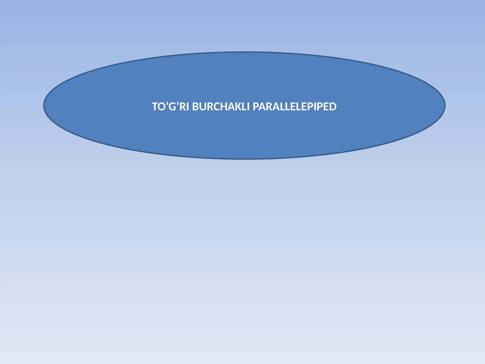 TO’G’RI BURCHAKLI PARALLELEPIPED