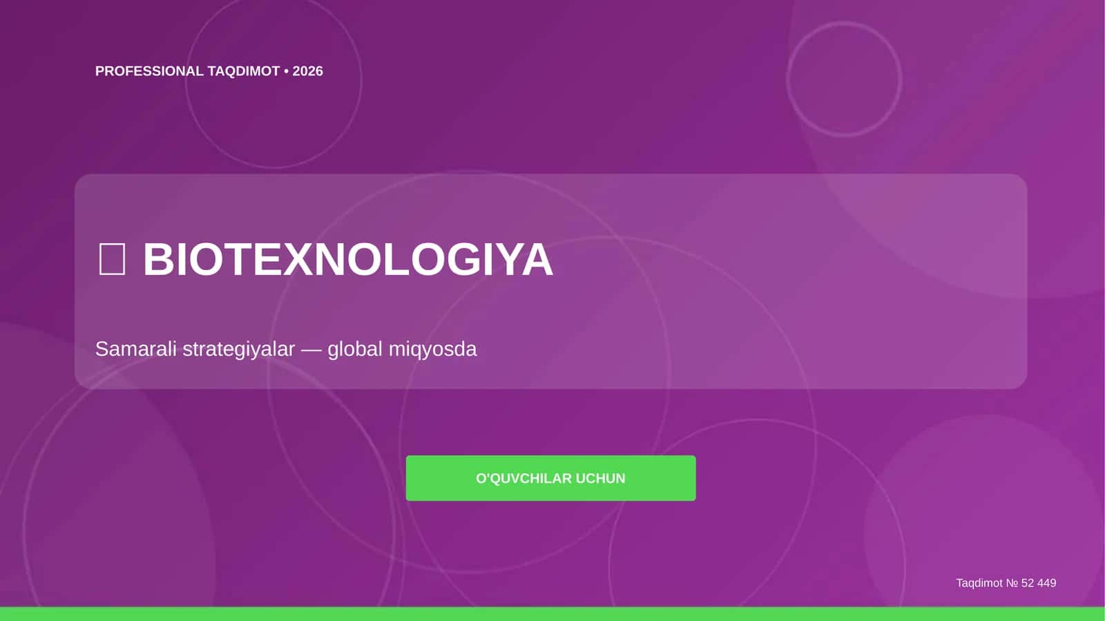 Biotexnologiya: samarali strategiyalar (global miqyosda) [o'quvchilar uchun]