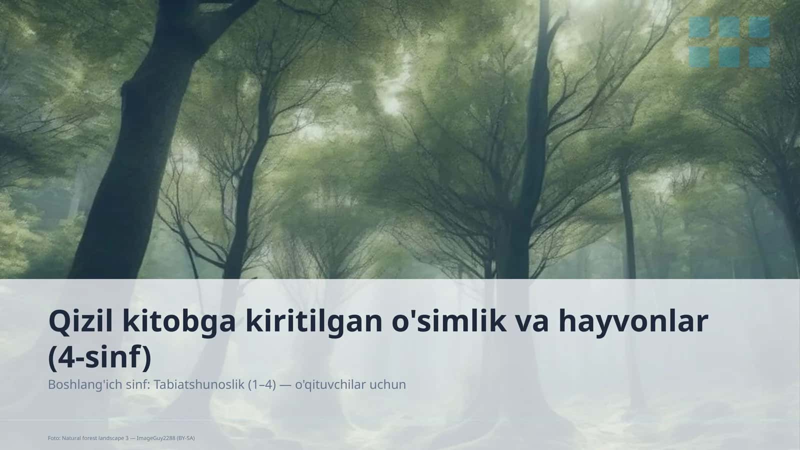Qizil kitobga kiritilgan o'simlik va hayvonlar (4-sinf)