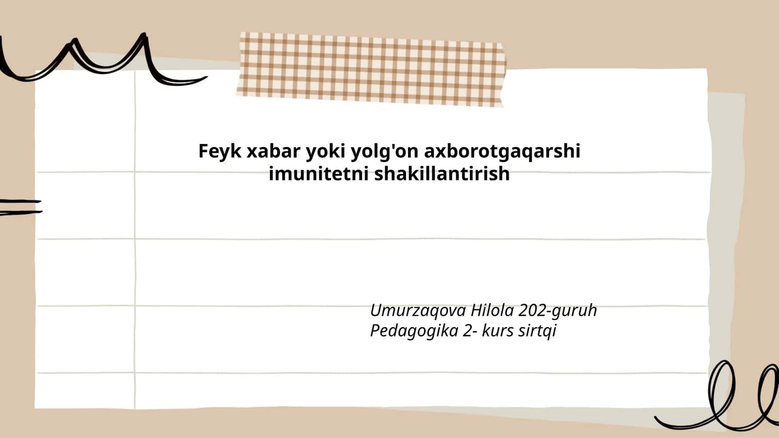 Feyk xabar yoki yolg'on axborotgaqarshi imunitetni shakillantirish