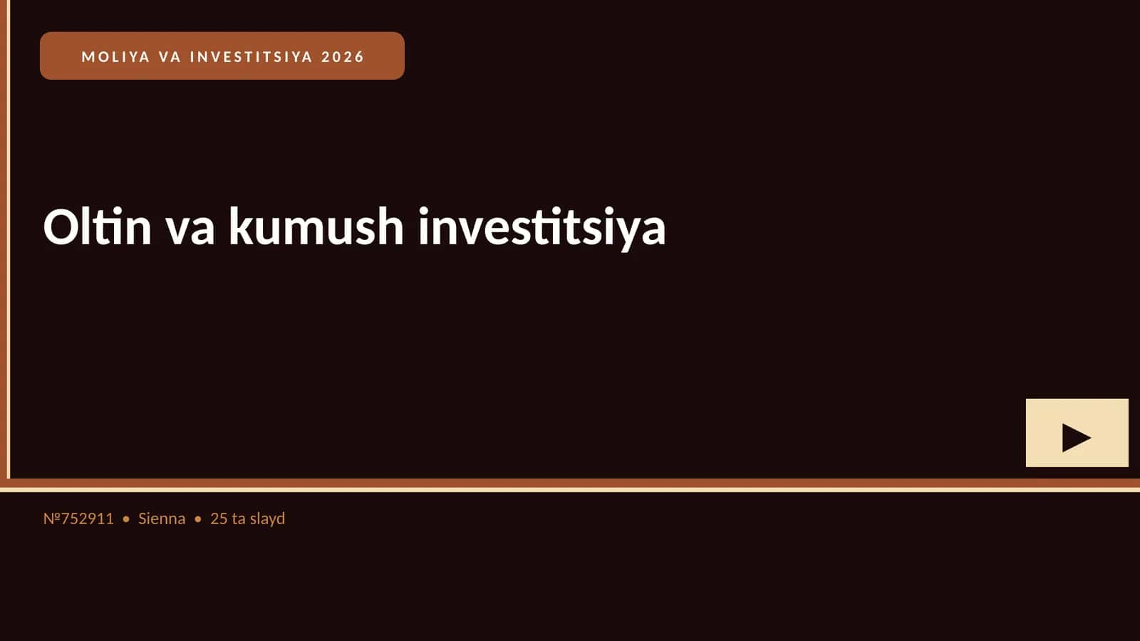 Oltin va kumush investitsiya