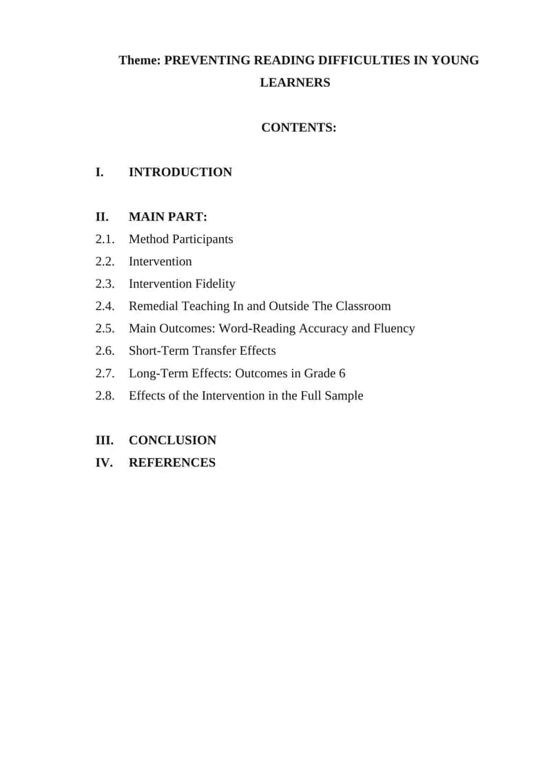 PREVENTING READING DIFFICULTIES IN YOUNG LEARNERS