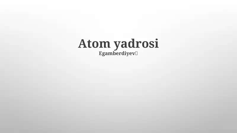 Atom yadrosi