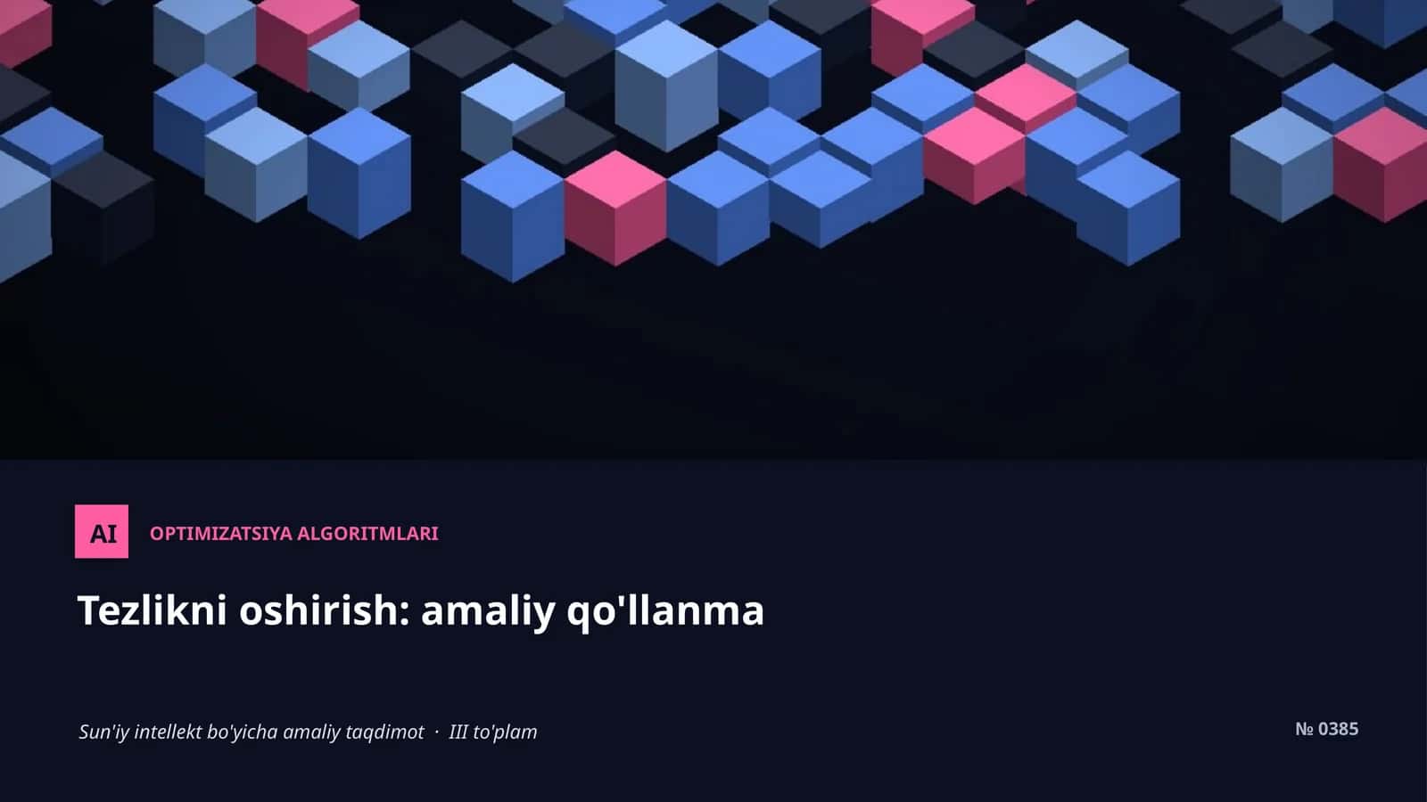 OPTIMIZATSIYA ALGORITMLARI