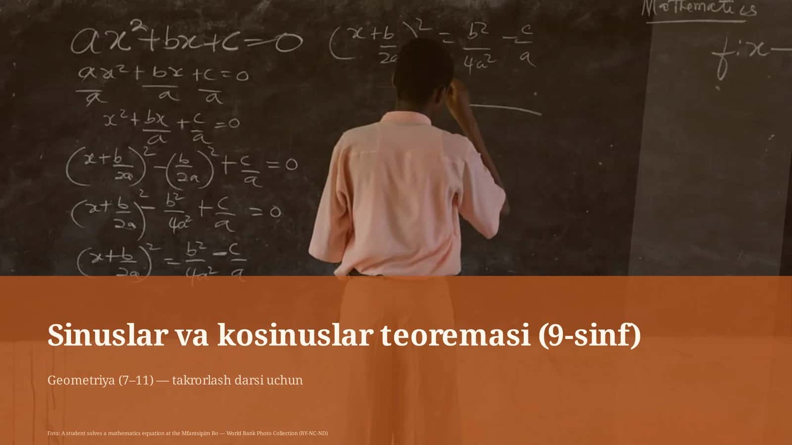 Sinuslar va kosinuslar teoremasi (9-sinf)