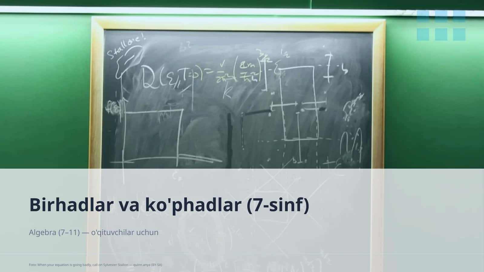 Algebra (7–11) - o'qituvchilar uchun