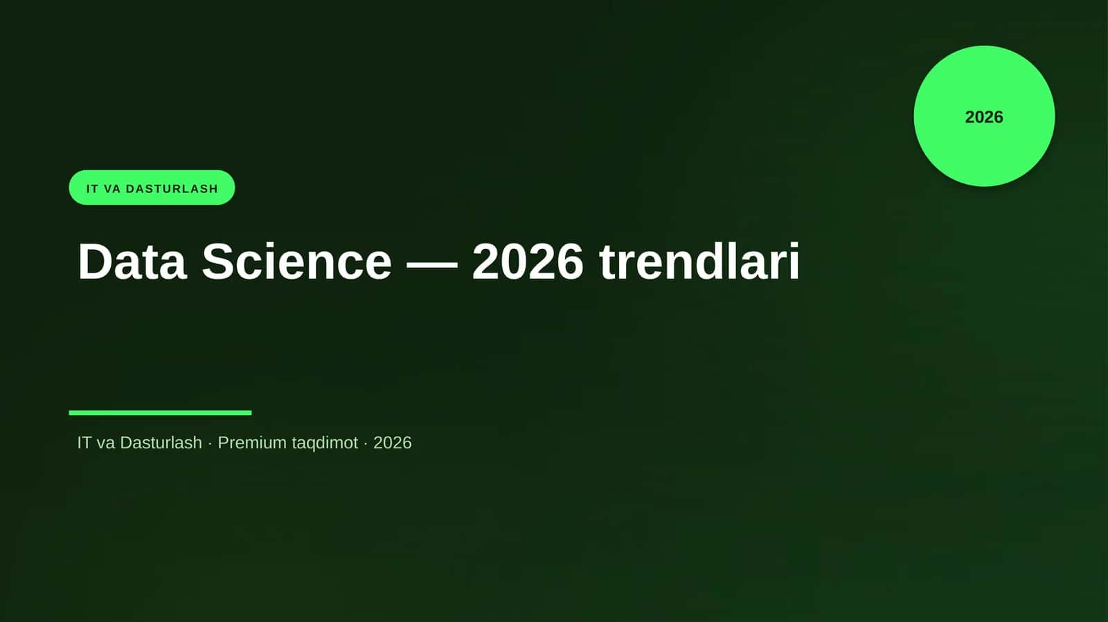 Data Science — 2026 trendlari