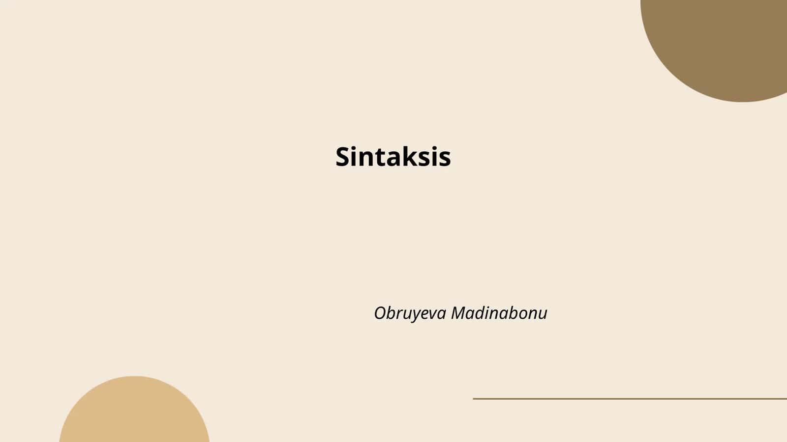 Sintaksis