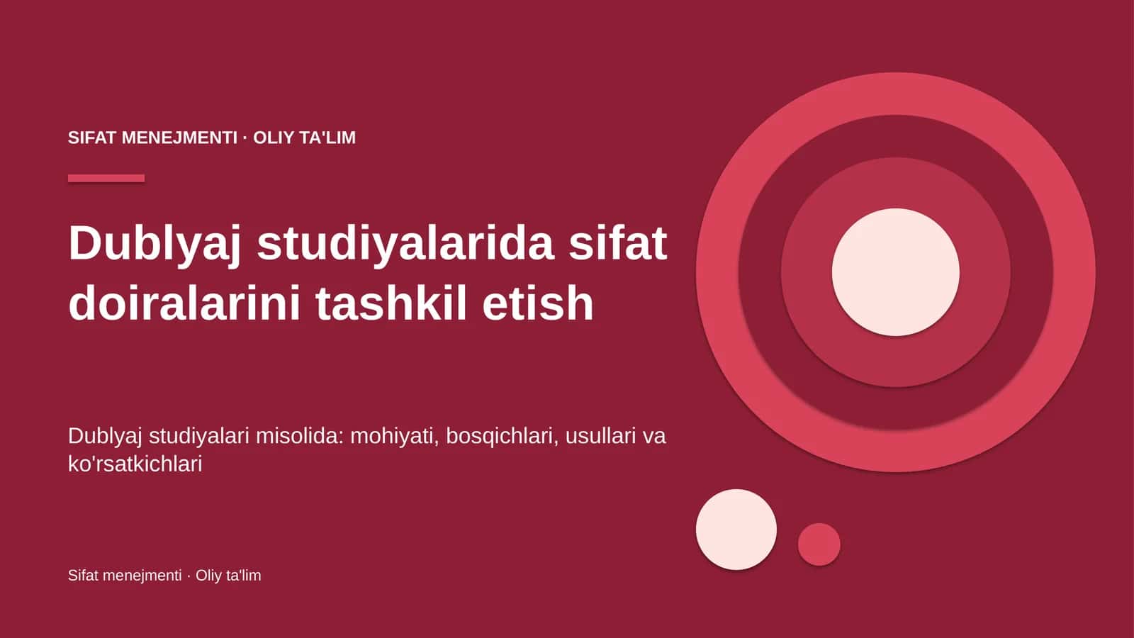 Sifat Menejmenti · Oliy Ta'limg
