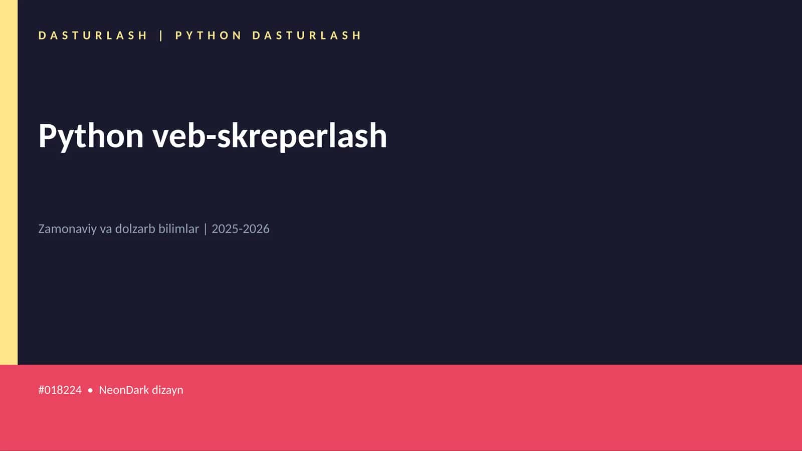 PYTHON DASTURLASH