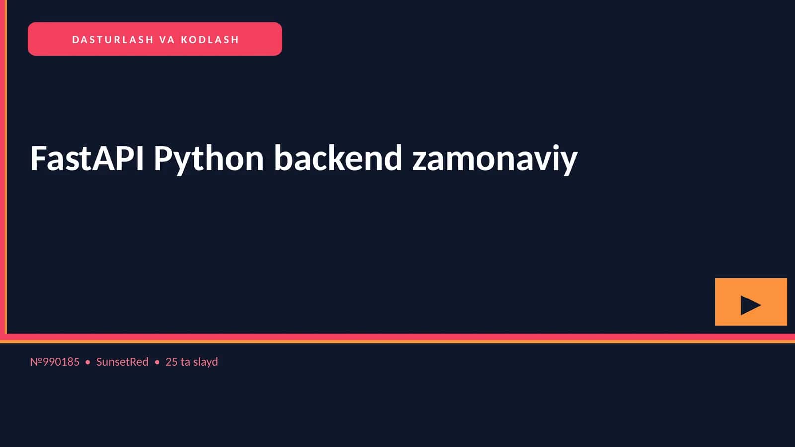 FastAPI Python backend zamonaviy