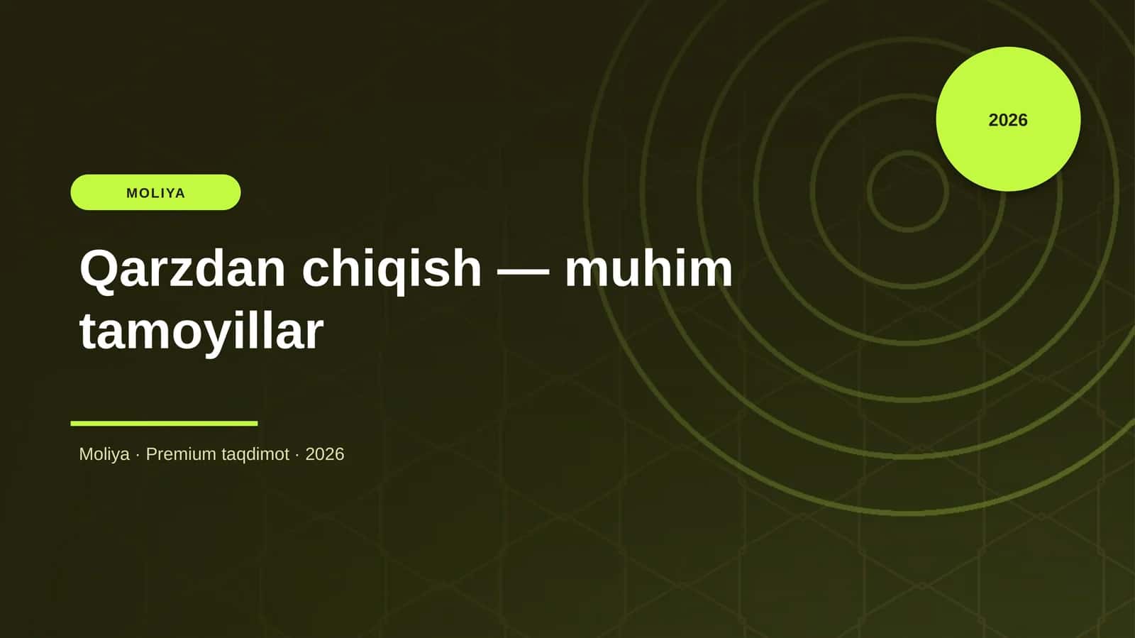 Qarzdan chiqish — muhim tamoyillar