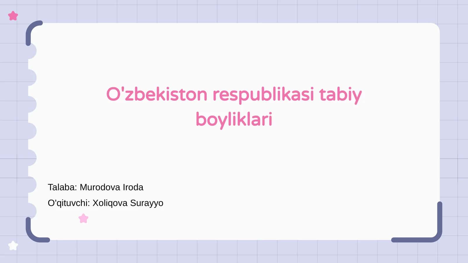 O'zbekiston respublikasi tabiy boyliklari