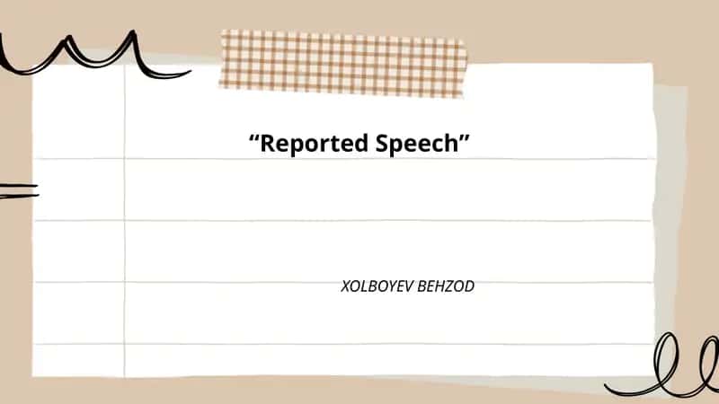 Reported Speech