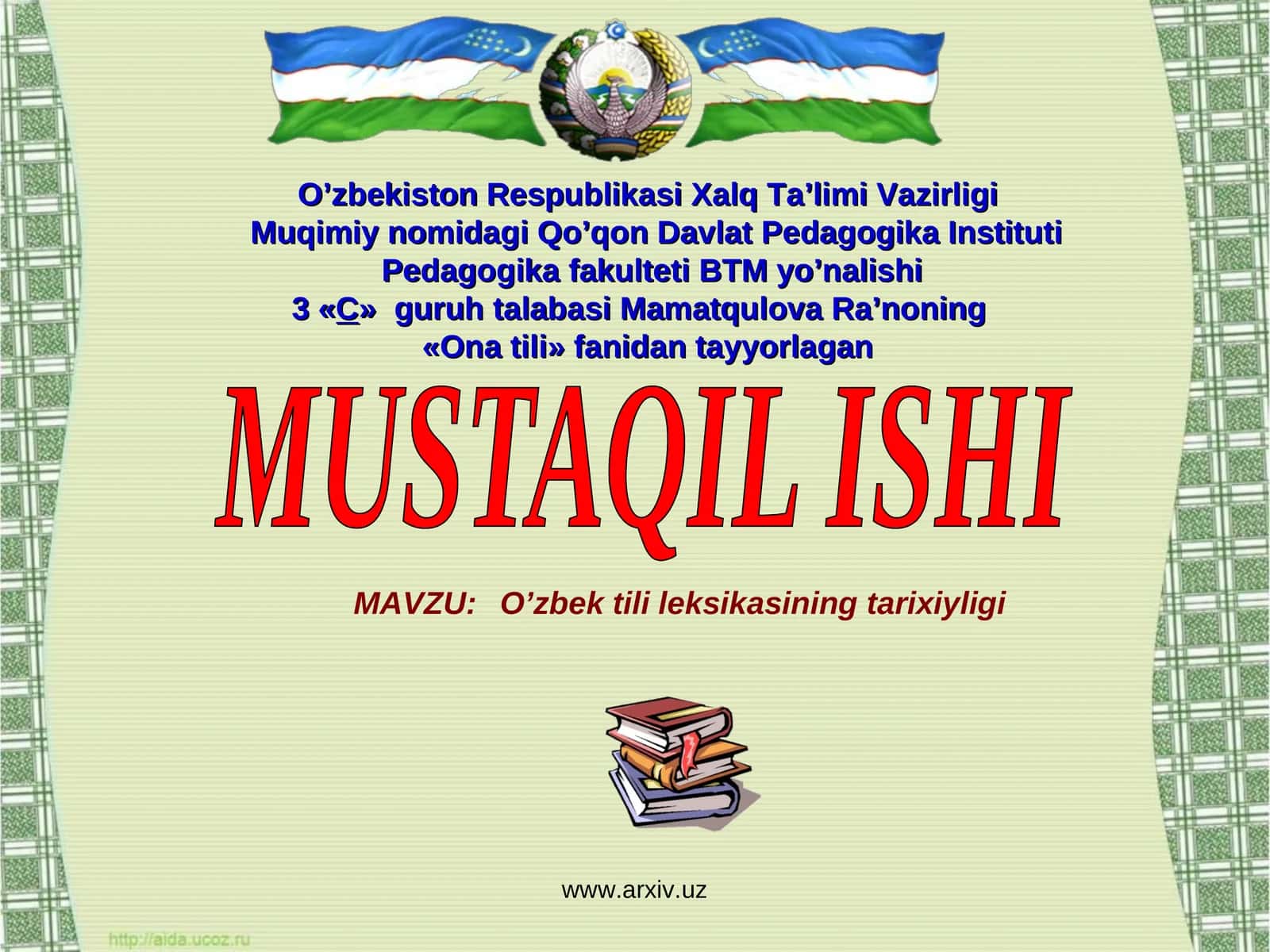 O’zbek tili leksikasining tarixiyligi