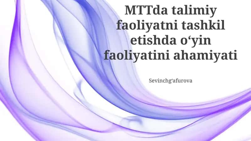 O'yinlar orqali MTTDA Trening Samardorligini Oshirish