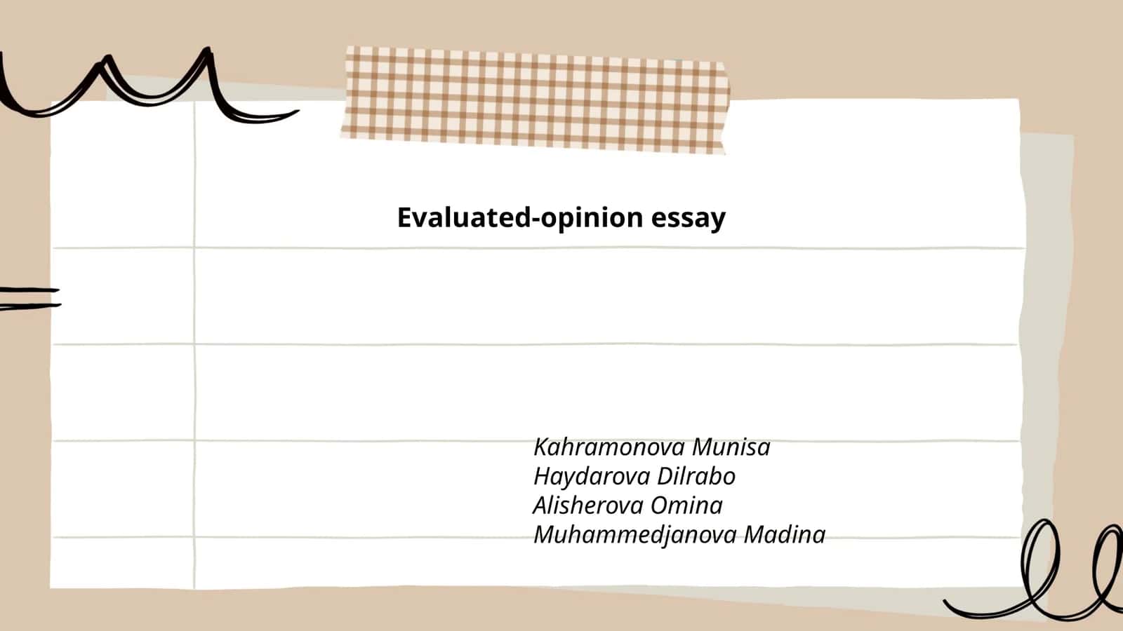 Evaluated-opinion essay