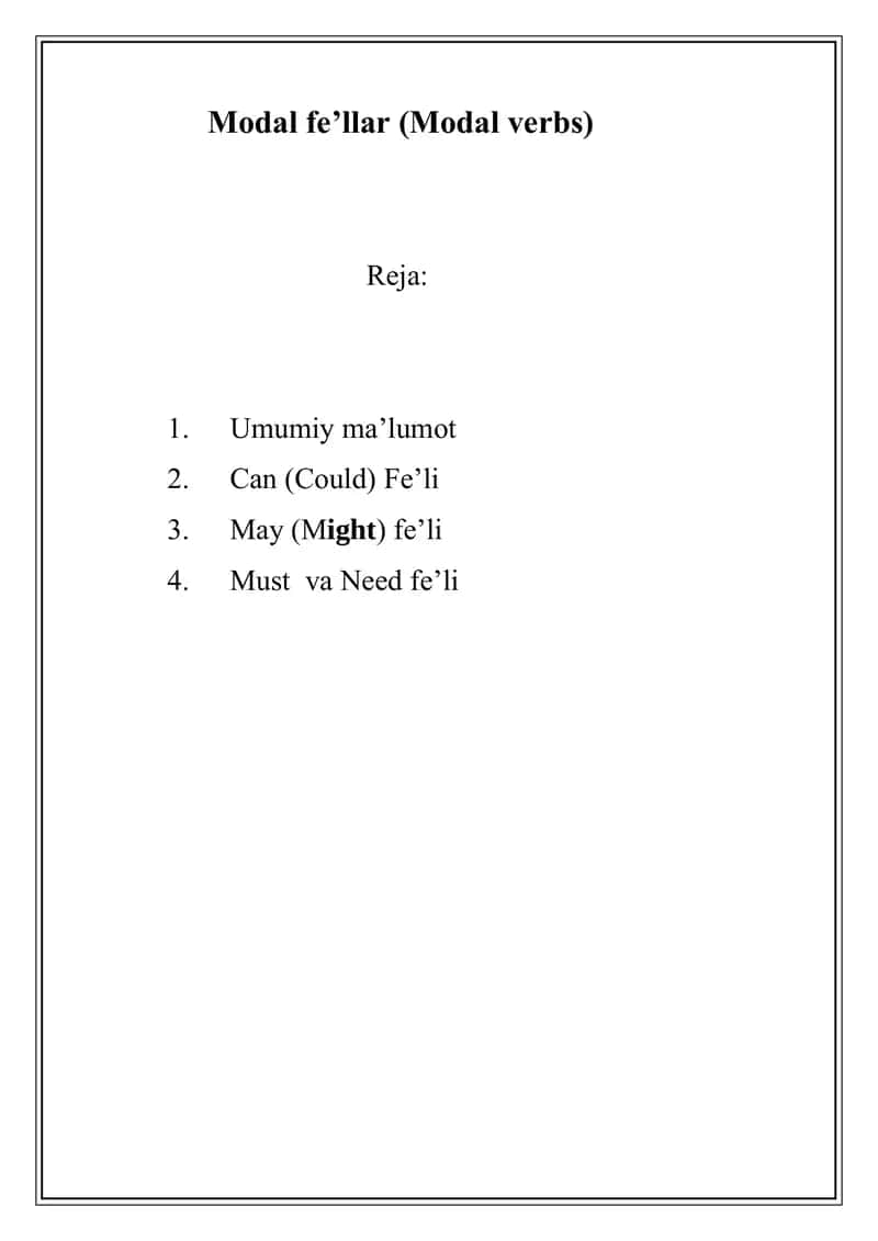 Modal feβllar (Modal verbs)