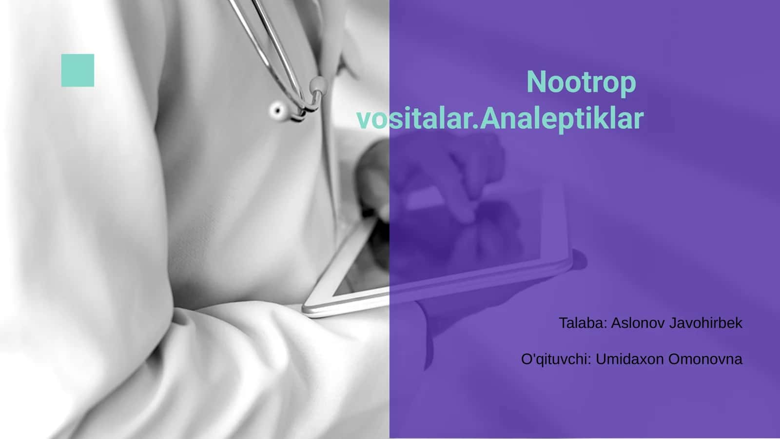 Nootrop vositalar.Analeptiklar