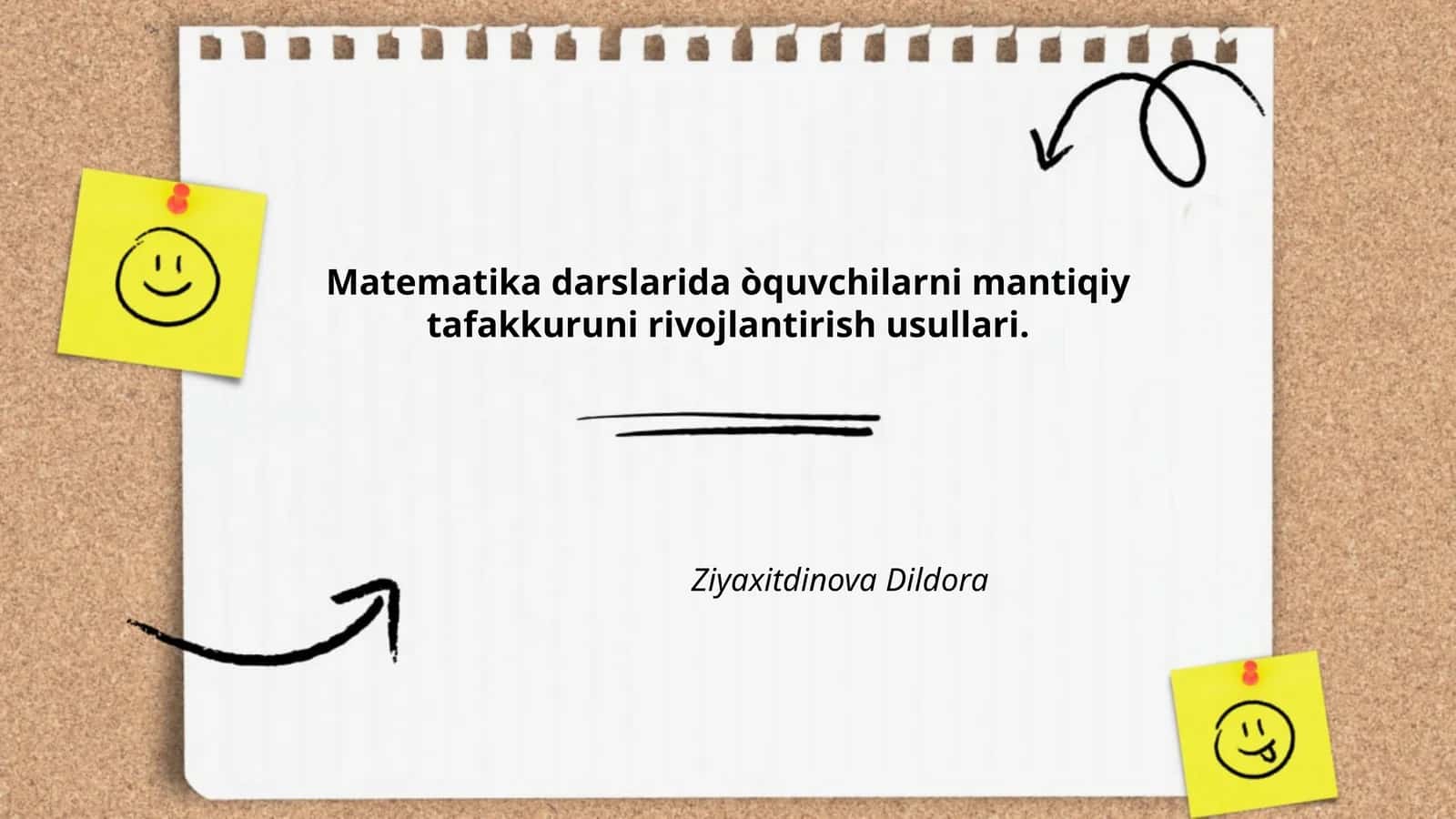 Matematika darslarida òquvchilarni mantiqiy tafakkuruni rivojlantirish usullari