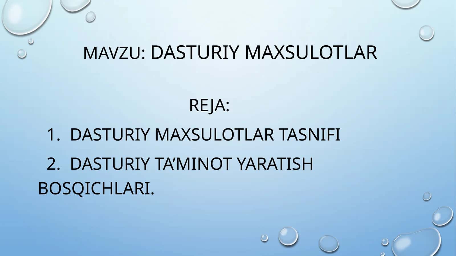 Dasturiy Maxsulotlar