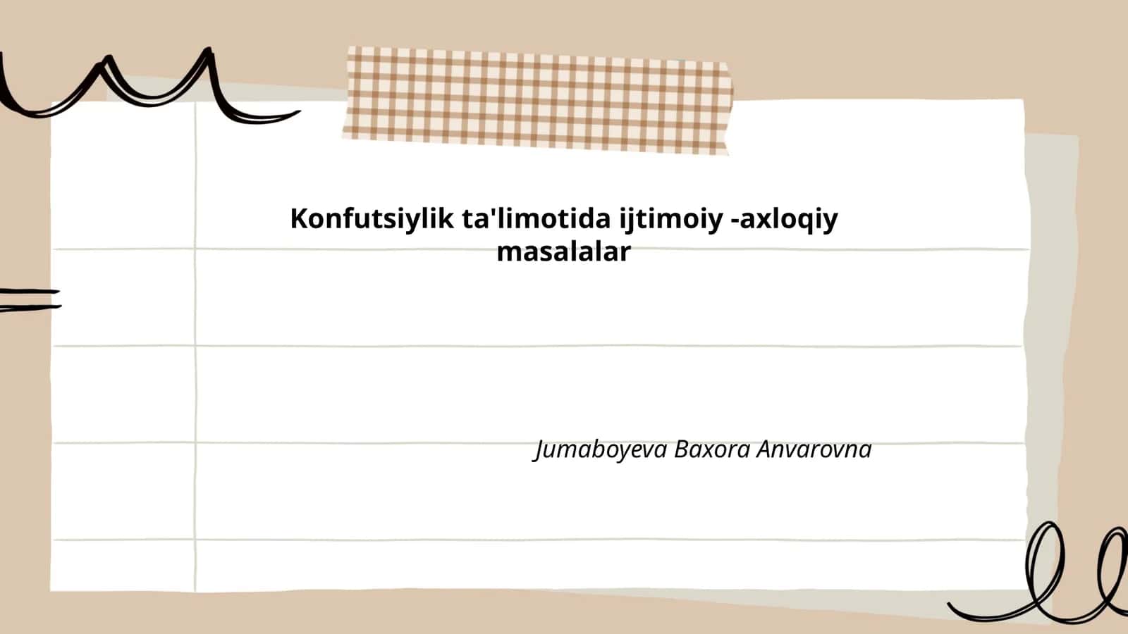 Konfutsiylik ta'limotida ijtimoiy -axloqiy masalalar