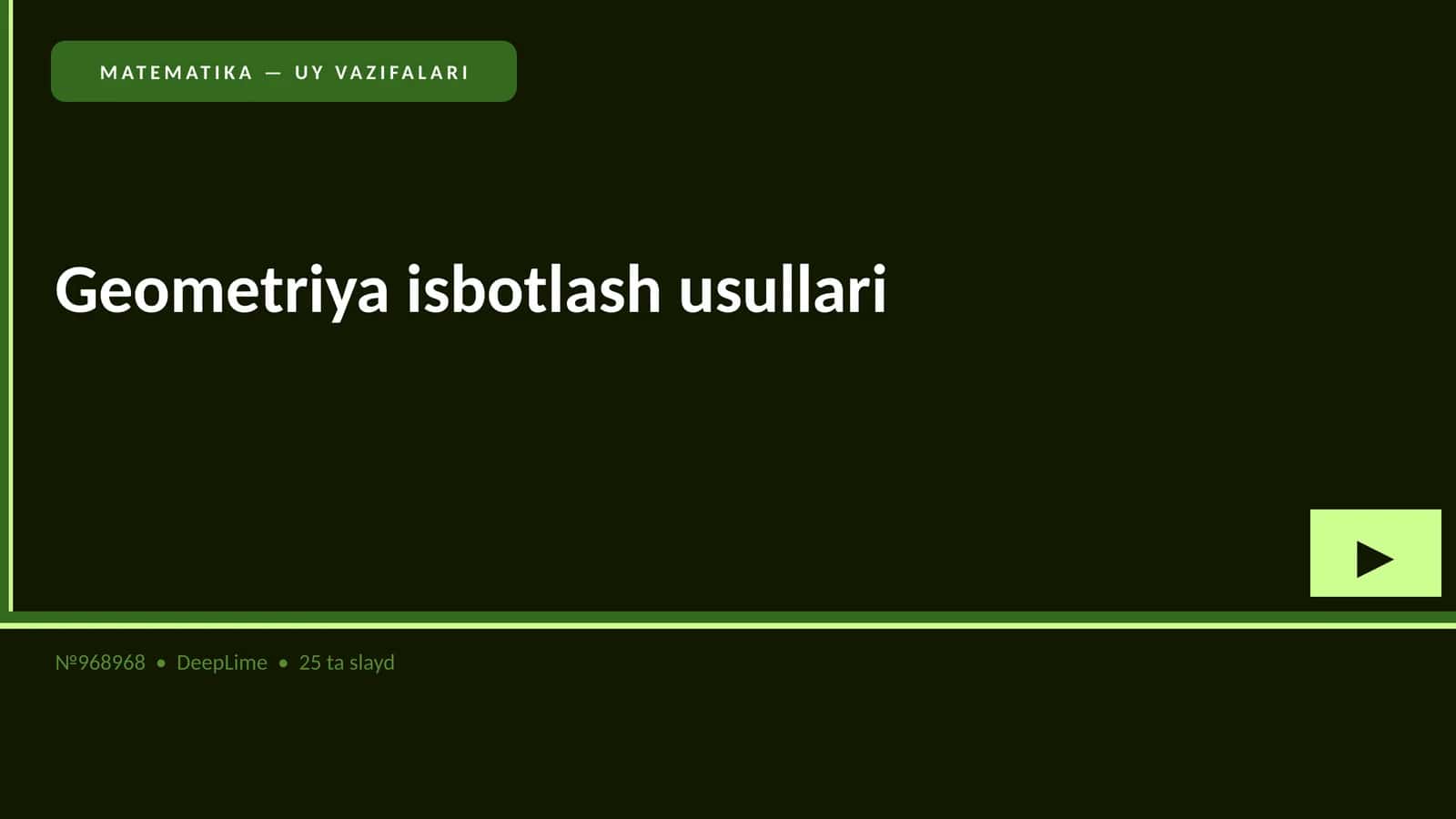 Geometriya isbotlash usullari