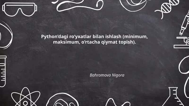 Python ro‘yxatlar bilan ishlash