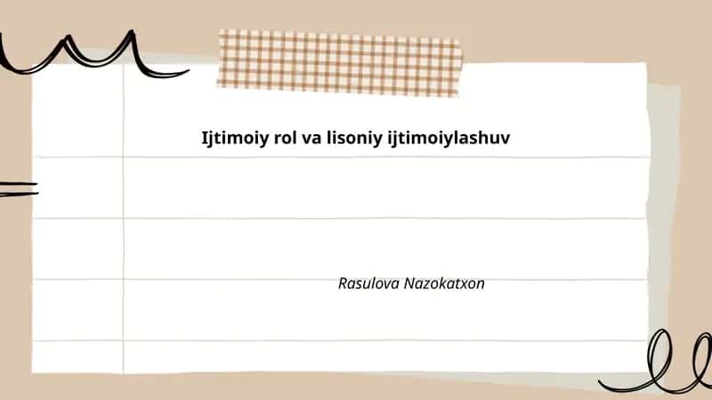 Ijtimoiy rol va lisoniy ijtimoiylashuv