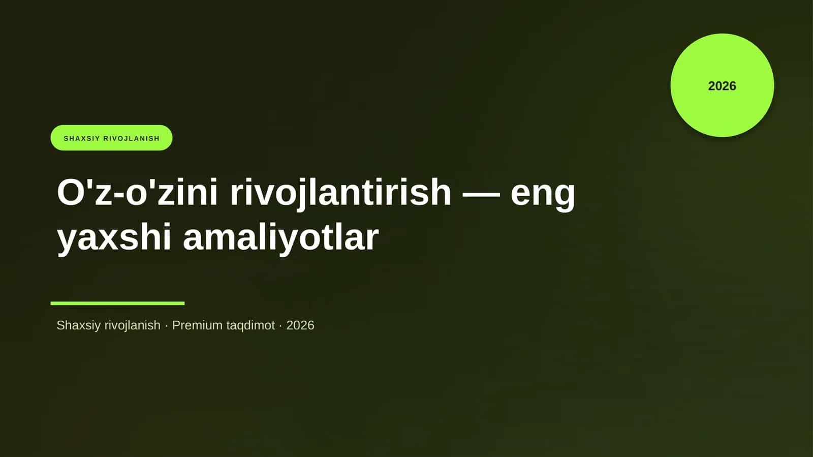 O'z-o'zini rivojlantirish