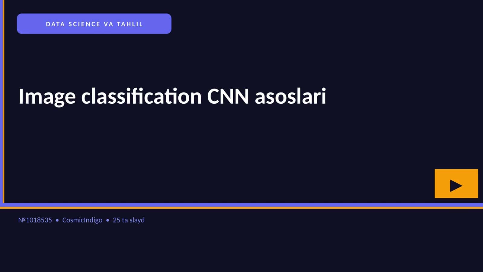 Image classification CNN asoslari