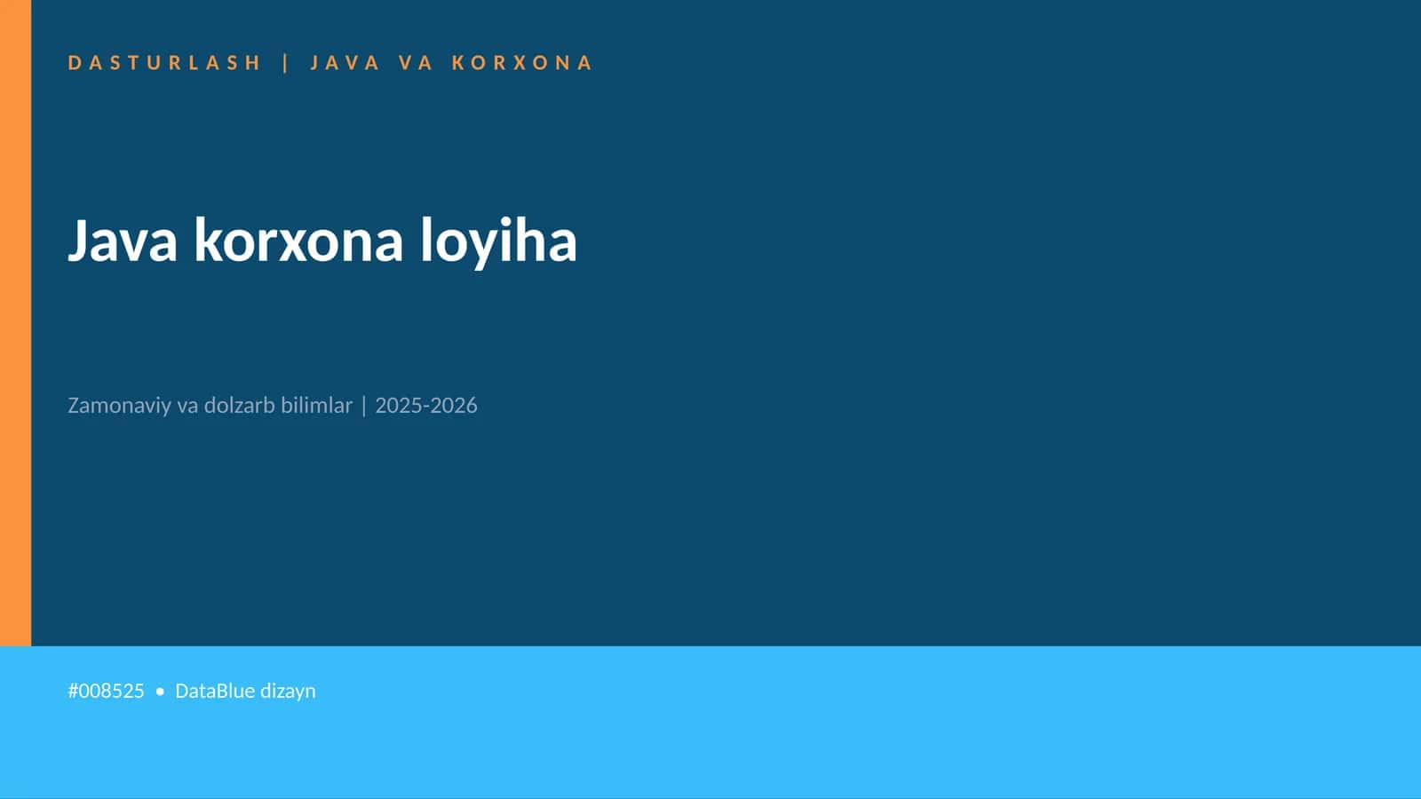 Java korxona loyiha