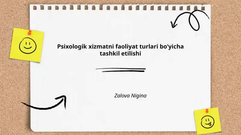 Psixologik xizmatni faoliyat turlari boʻyicha tashkil etilishi