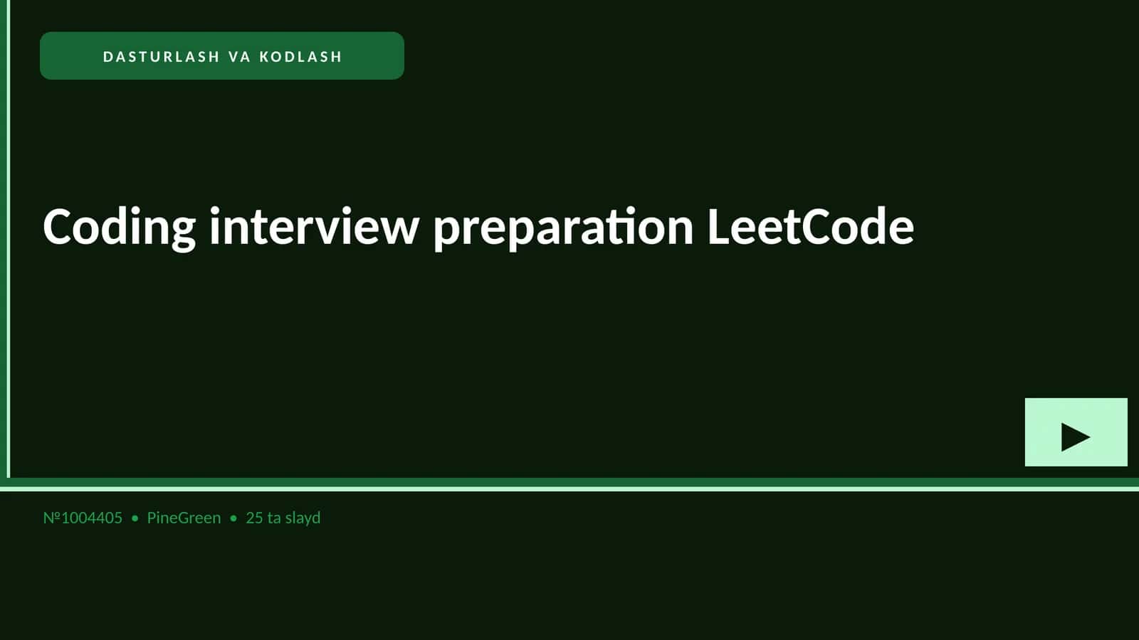 Coding interview preparation LeetCode