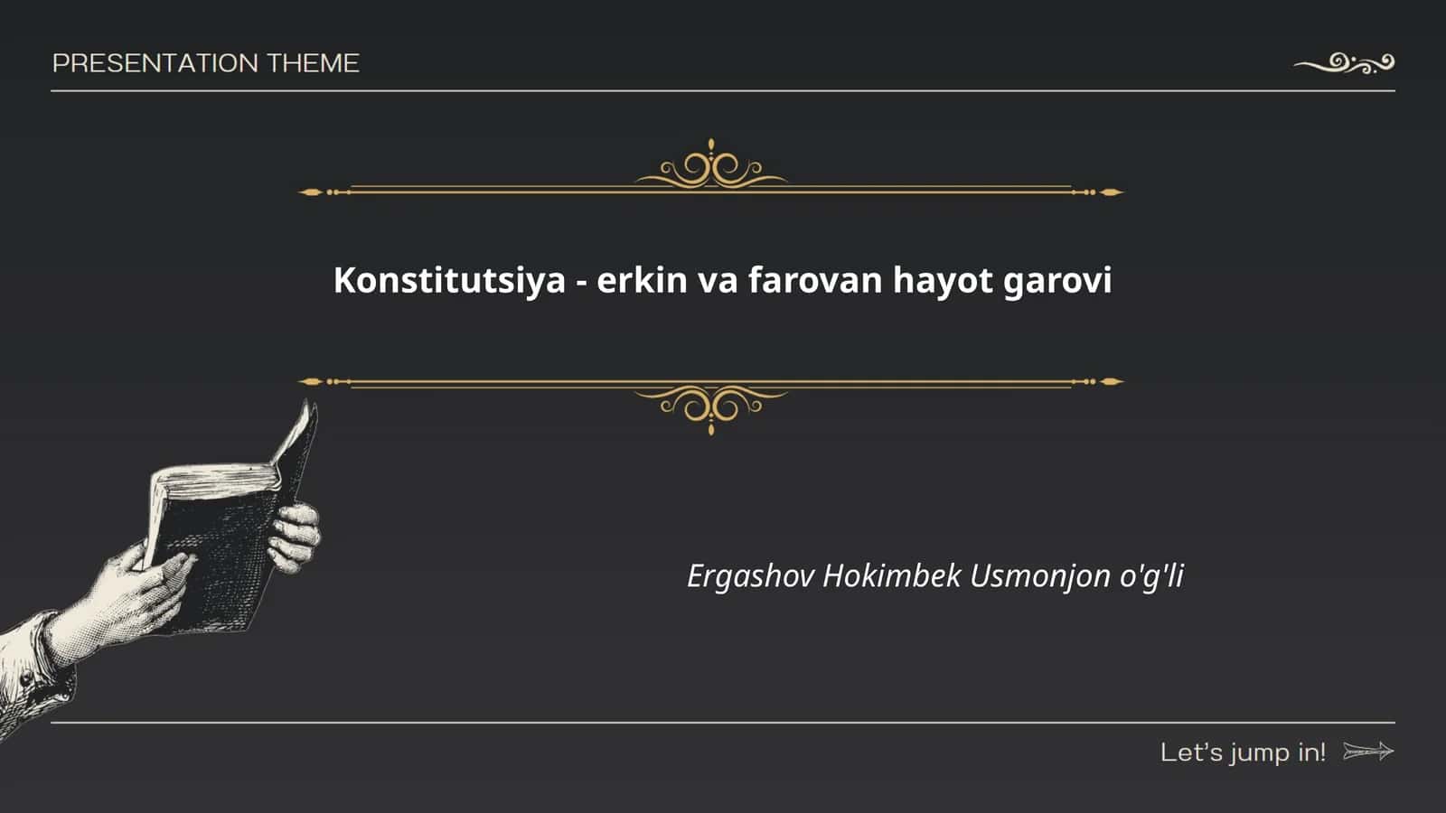Konstitutsiya - erkin va farovan hayot garovi