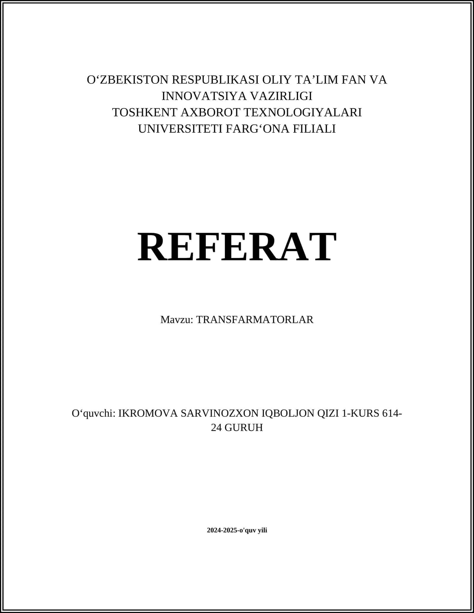 TRANSFARMATORLAR