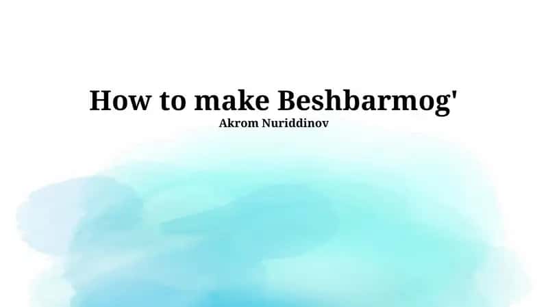 How to make Beshbarmog'