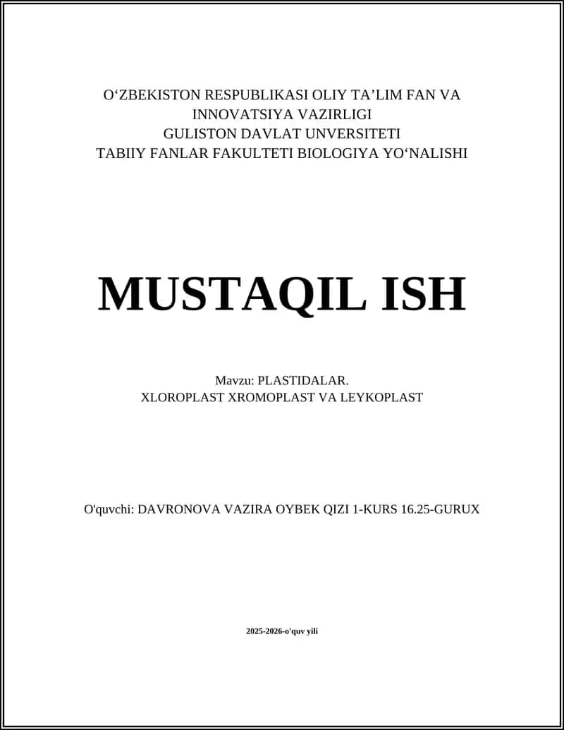 PLASTIDALAR