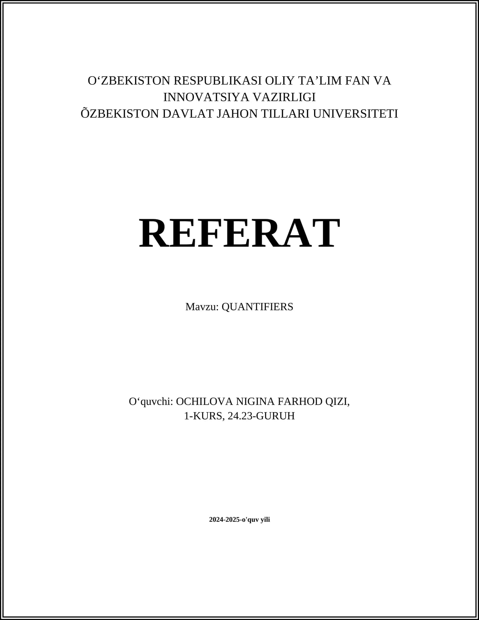QUANTIFIERS