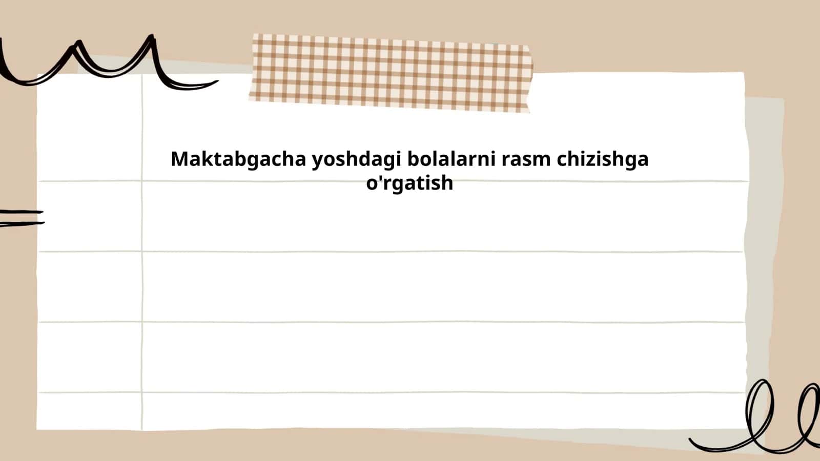 Maktabgacha yoshdagi bolalarni rasm chizishga o'rgatish
