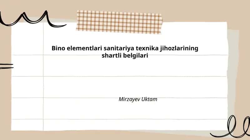Bino elementlari sanitariya texnika jihozlarining shartli belgilari