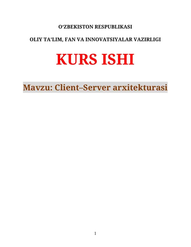 Client–Server arxitekturasi