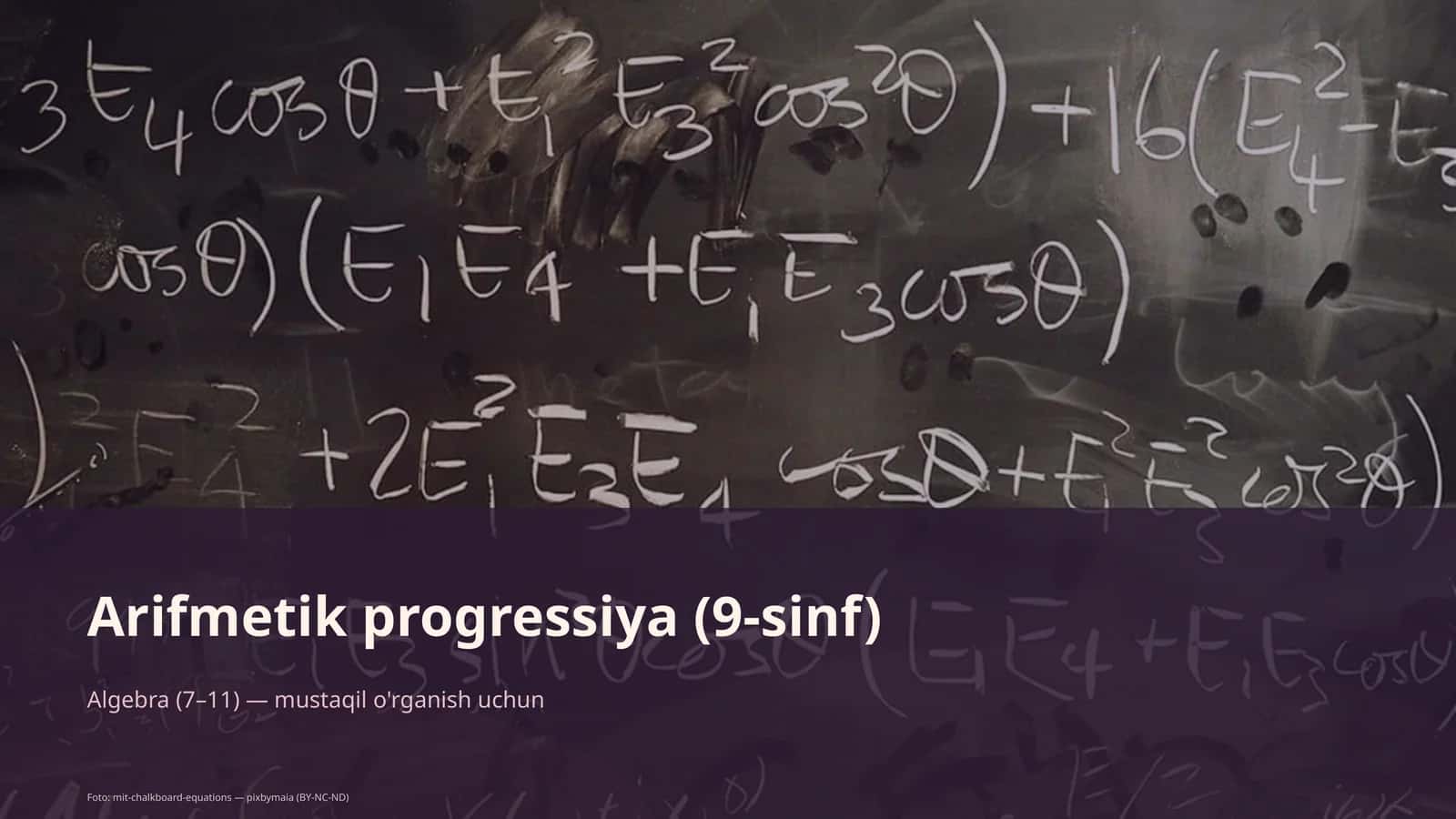 Arifmetik progressiya (9-sinf)