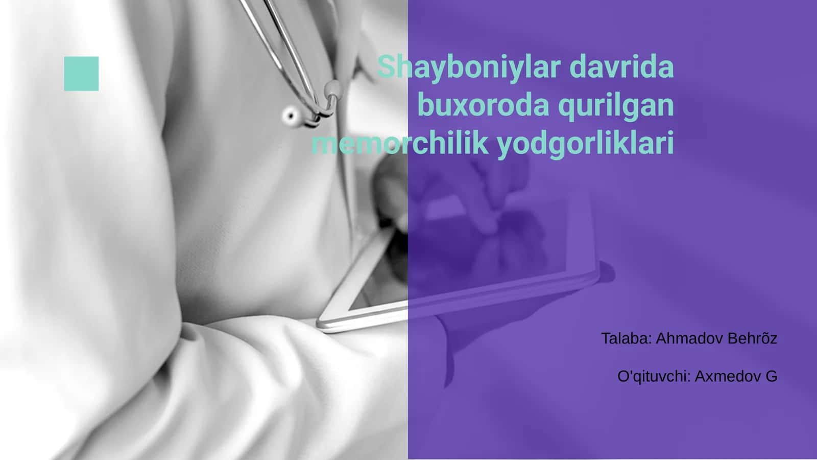 Shayboniylar davrida buxoroda qurilgan memorchilik yodgorliklari