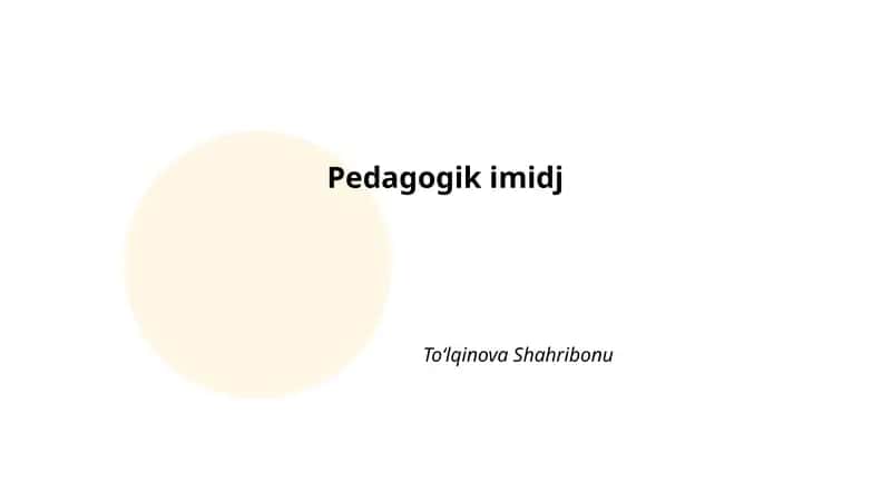 Pedagogik imidj