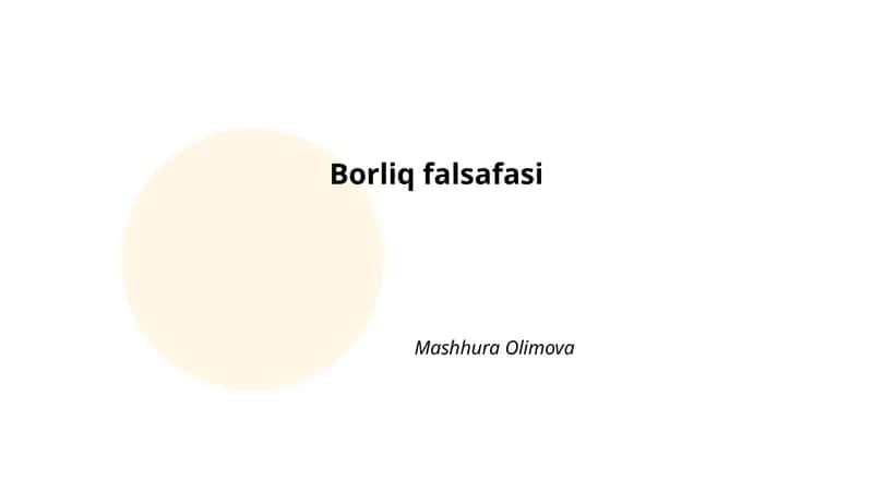 Borliq falsafasi